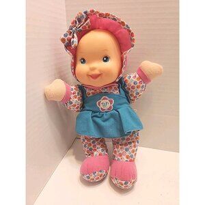 Baby’s First Giggles Doll Goldberger Plush Machine Washable Pink Blue 11"